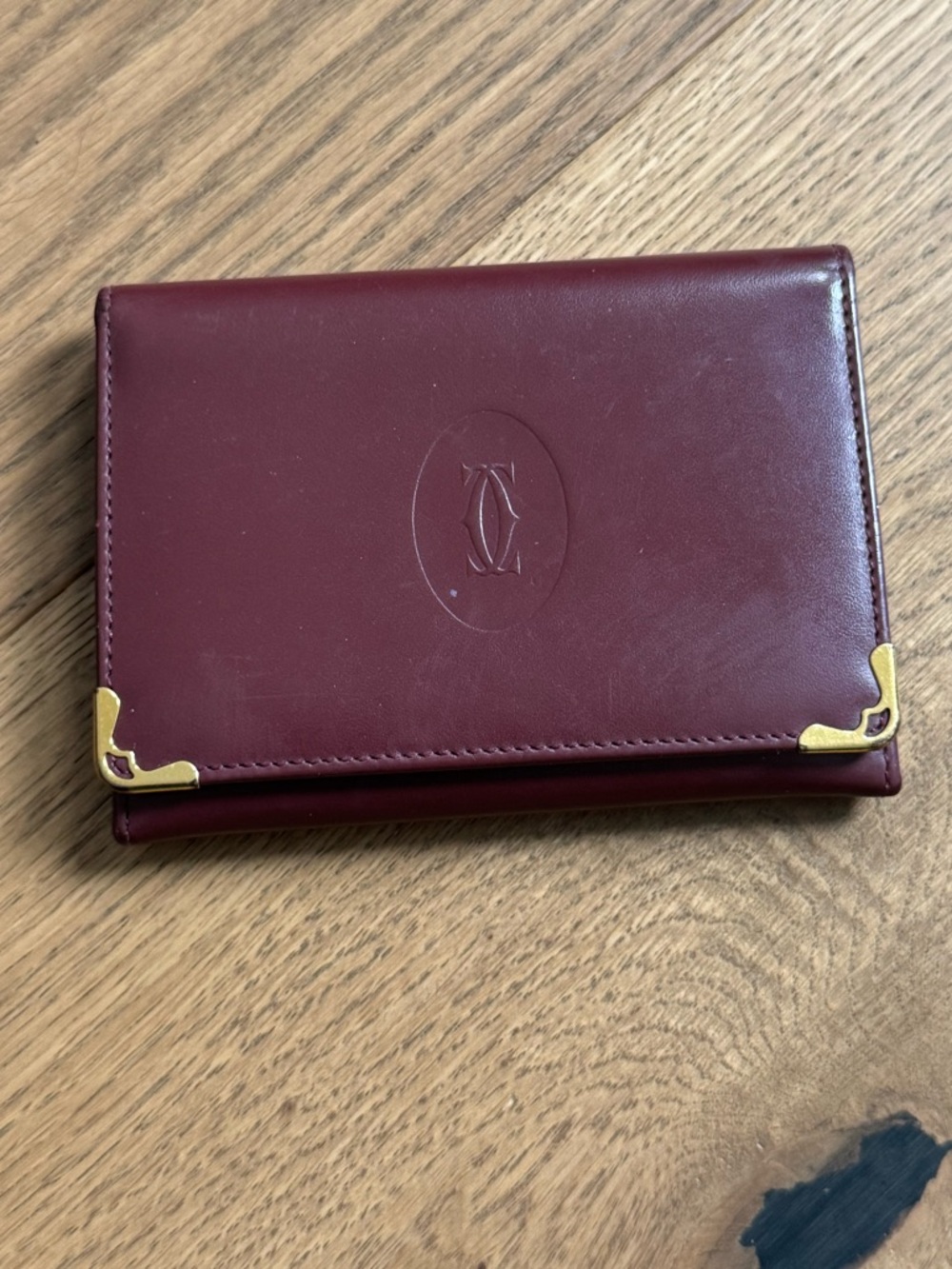 Cartier “Must De Cartier” Burgundy Calfskin Card Holder - GUC+ - Vintage Y2K - Picture 8 of 11
